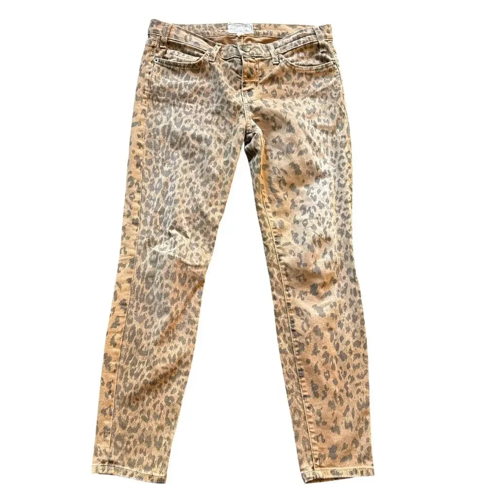 Current/Elliott The Stiletto Leopard Print Skinny Jeans Size 29 Animal Print